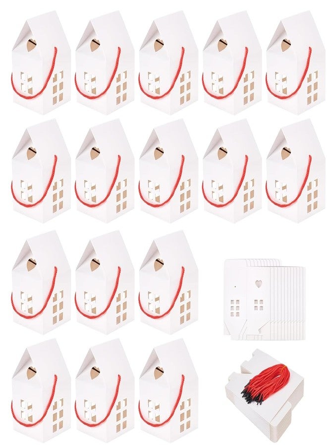 GeryVtee 36 Pcs House Gift Boxes 3x3x3inch Kraft Paper Candy Box Cardboard Treat Bags for Wedding Christmas Birthday Party Ornament Container (white) - Image 1